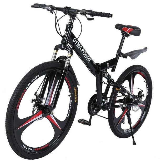 26in 21-Speed Folding Mountain Bike Bicycle Full Suspension MTB Foldable Bikes